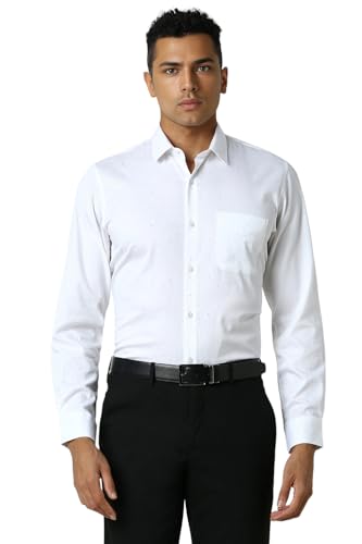 Image of Peter England Men Cotton Solid Slim Fit Shirt