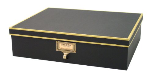 cargo Atheneum Document Box, Black, 4 by 15 by 12-Inch