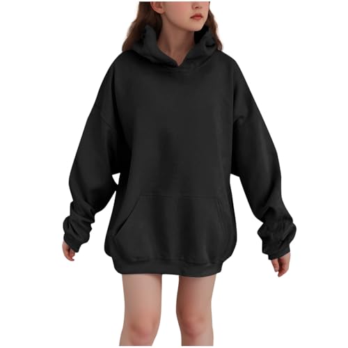 Girls Oversized Pullover Hoodies Long Sleeve Sweatshirts Fleece Lined Casual Fall Tops Trendy Hoodie with Pockets