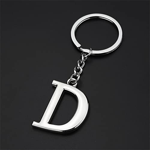 Diy A-Z Letters Key Chain Car Men Metal Keychain Ring Women Car Key Ring Simple Silver Color Letter Name Key Chain Party Gift (Color: K) #TOP6