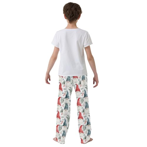 Boys' Pants Watercolor Christmas Red Blue Gnome Long Bottoms Jogger Pants Elastic Waist Trousers with Pockets S-XL3