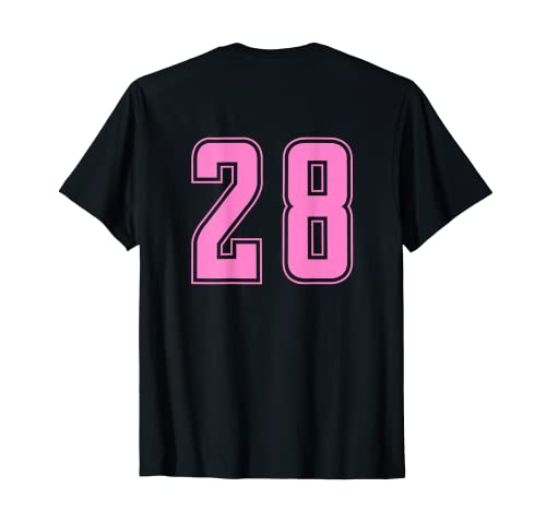 Rosa Pink Número 28 Equipo Junior Deportivo Uniforme Camiseta