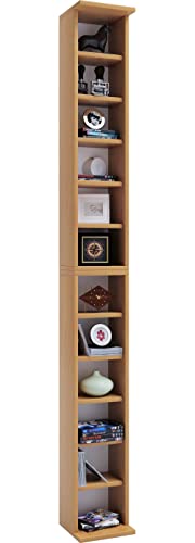 VCM Regal DVD CD Schrank Rack Aufbewahrung Holzregal Standregal Möbel Anbauprogramm Buche Bigol