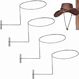 GrliTra Set of 4 Metal Hat Holder Wall Mounted Hat Rack for Baseball Cap or Cowboy Hat Rack Storage, Wigs Organizer Display Racks Cowboy Hat Rack Ball Wall Mounted Multifunctional Rack