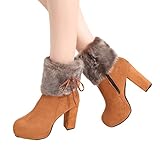 Doublure: Fourrure doublée pour un ajustement chaud en hiver et en extérieur; Une paire de bottines en daim peut être portée à mi-mollet ou roulée comme des bottines pour que vous puissiez avoir l'air chic et vous sentir au chaud.