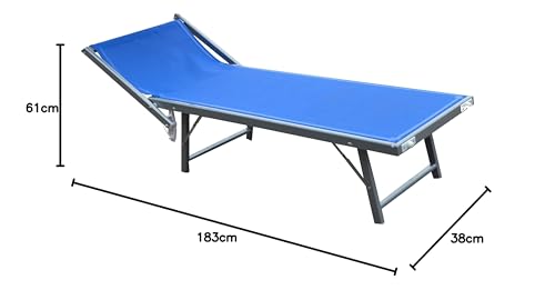 Linea Garden Friend Lettino Mare Ibiza In Textilene 580 Gr/M² Colore Blu - 3