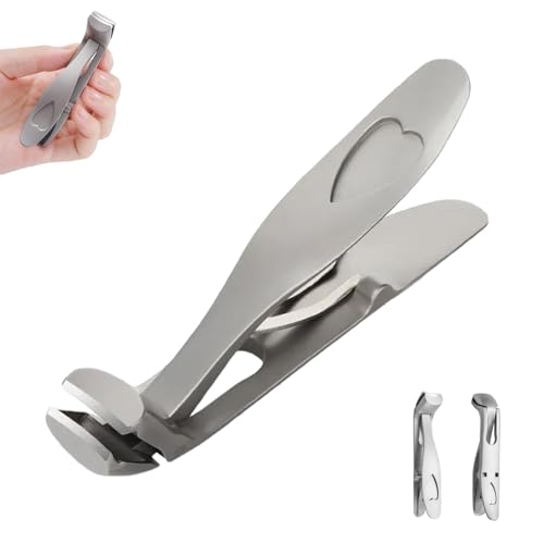 Shirem 爪切り シェラム爪切り Cumuul 爪切り 高齢者向け 太爪 角度付き爪切り 爪切り 幅広あご開きのつま先 ステンレス 爪切り セット (シルバー1)