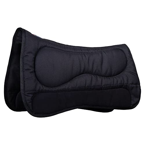 Dura-Tech Tekno-Dri Contoured Support Horse Saddle Pad | Color Black | Enhanced Horse Comfort | Prevents Wither Rubs | Ensures Even Pressure | Promotes Cooling | Extra Support Padding