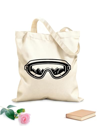 XIARON Bolsas de compras de poliéster y algodón Gafas Deportes de invierno Snowboard Esquí Montaña Tela de 340g/m² de grosor Se usa como bolsa de herramientas M Negro