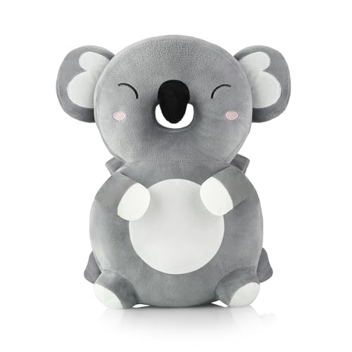 PandaEar Mochila de protección para la cabeza del bebé, protector de cabeza para niños pequeños, almohadilla protectora de cabeza ajustable, cojín de seguridad (gris koala)