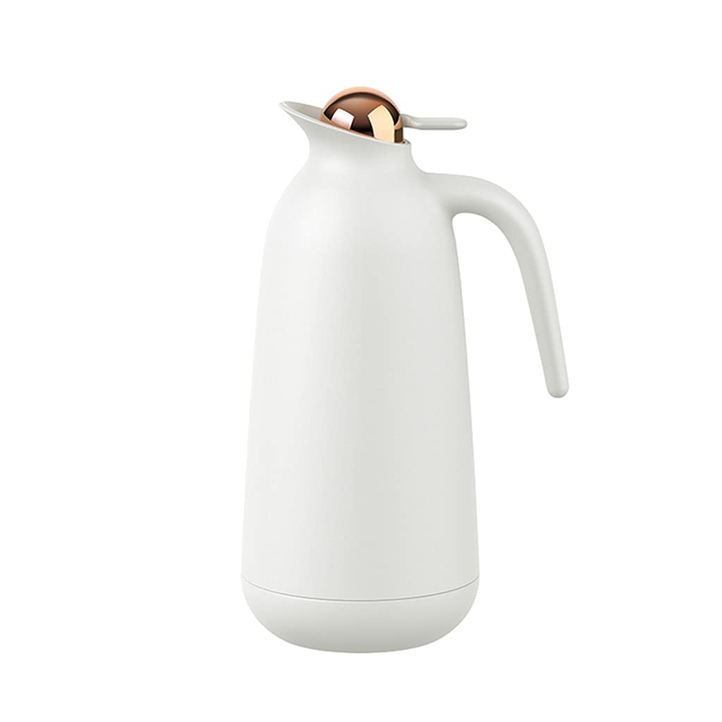 CASOTA Wasserflasche aus Edelstahl, 1000 ml, isolierter Wassertopf, Edelstahl-Vakuumflasche, heiß, kalt, isolierend, for Kaffee, Tee, Thermoflasche, Wärmflasche (Farbe: Weiß) (Color : Bianco)