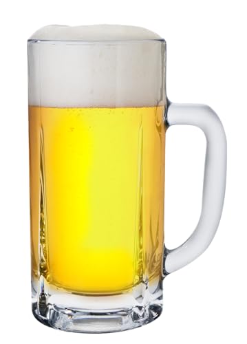 ???????? Toyo Sasaki Glass Beer Mug, 21.8 fl oz (630 ml), Made in Japan, Dishwasher Safe, 55486, Transparent