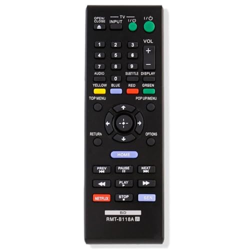 RMT-B118A DVD Remote Control for Sony Bluray Disc DVD BD Player in Living Rooms or Rooms, No Programming or Pairing Needed, Replacement Remote Compatible Models BDP185C BDP-185C BDP185WN BDP-185WN