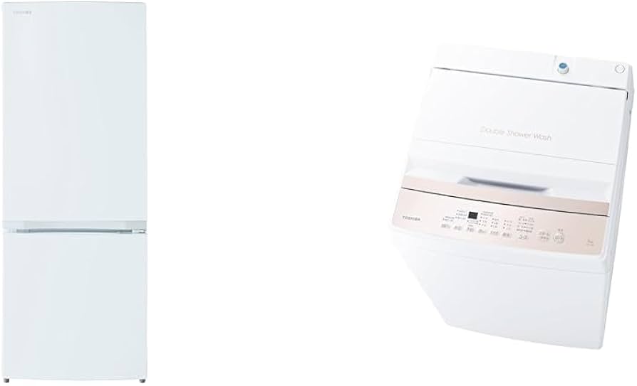 Amazon | 【セット買い】東芝 冷蔵庫 幅47.9㎝ 153L GR-W15BZ1(W) 2