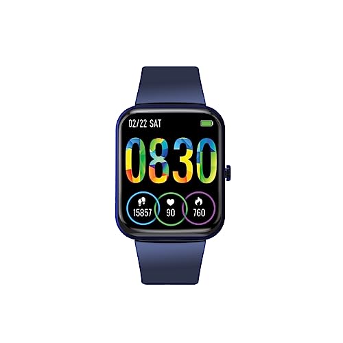Image of Promate Xwatch-B18 Fitness Smart Watch, 1.8 inch Display Bluetooth Calling, IP67 Water Resistant, Voice Assistant, 15 Days Battery Life, 27 Sports Modes, Real-time HR Monitor, 100+ Watch Faces (Blue)