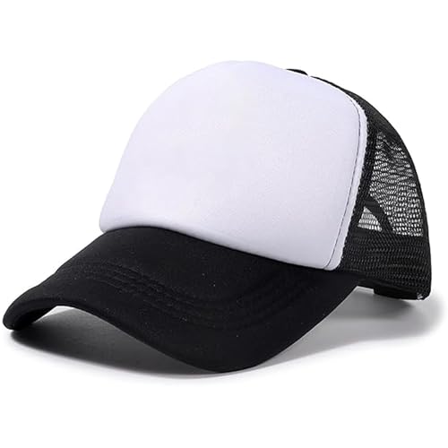 IZUS 1-4T Toddler Cute Mesh Trucker Hat Baby-Girls Foam Baseball Caps Adjustable Snapback Strap Two-Tone Visor Hat Baby-Boys Black/White