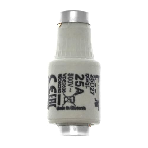 Fusible 25A tipo tornillo E27 DII gL-D 25D27 cartucho cerámico para cuadro eléctrico marino