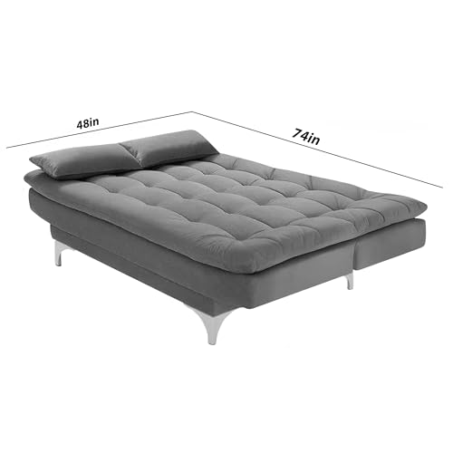 Image of Casaliving Danny 3 Seater Sofa Cum Bed for Living Room (Dark Grey Colour Fabric) Premium Fabric Sofa for Living Room