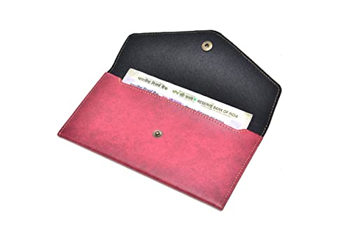 Image of YOUR GIFT STUDIO : Classy Minimal Clutch + Men's Wallet | Couple Gifts (Maroon)