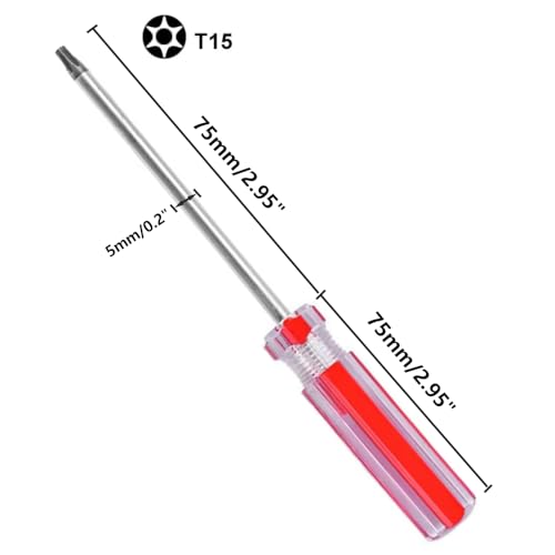 Image of T15 Torx Magnetic Screwdriver,Torx Security Screwdriver,Star Screw Driver for Computer Repairing, Automobile Tools and Home Appliances (T15 x 75mm)