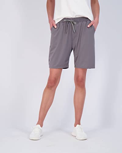 4 Pack: Women’s Plus Size Quick Dry Dri Fit 7 Inch Inseam Athletic Casual Lounge Fitness Gym Training Long Shorts High Waisted Running Bermuda Shorts Pockets Ladies Workout Walking Active- Set 2, 2X #TOP1