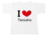 Kinacle I Love Tanisha Personalized Baby/Toddler T-Shirt (3T, White)