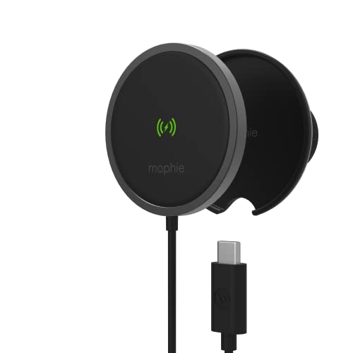 ZAGG Mophie Snap + Support sans Fil pour Grille d'aération de Tableau de Bord de Voiture – Chargement Universel jusqu'à 15 W – Compatible Apple et Qi – Noir