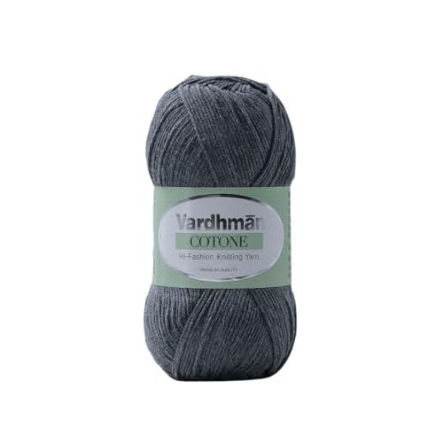 Image of Threads & More Cotone DK Weight Yarn - 51% Cotton 49% Acrylic Blend - 100g Ball 250m Length - Perfect for Knitting Crochet Amigurumi (Dark Grey)