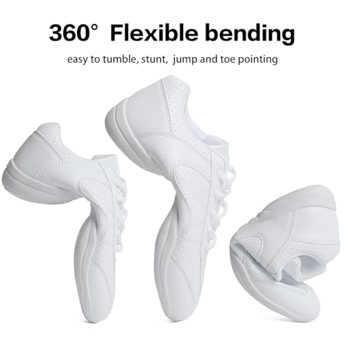 Image of CADIDL Cheer Shoes for Women Black Cheerleading Athletic Dance Shoes Girls Flats Tennis Walking Sneakers