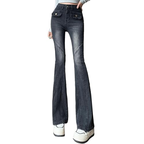 Autumn and Winter high Waisted Micro Flared Jeans, Thickened and Slim fit, Women's Jeans