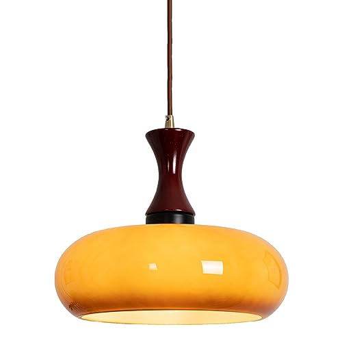 Lampe suspendue vintage à tête unique Hertl en verre de qualité supérieure pour la chambre