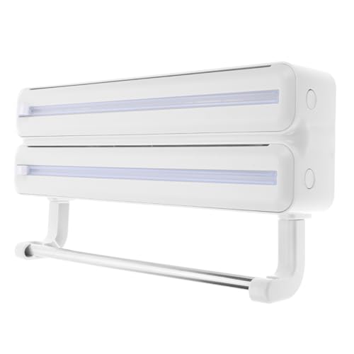 HEALLILY Plastic Wrap Cutter Holder Multifunctional Cling Film Industrial Wraps Foil Dispenser Kitchen Towel Organizer Abs