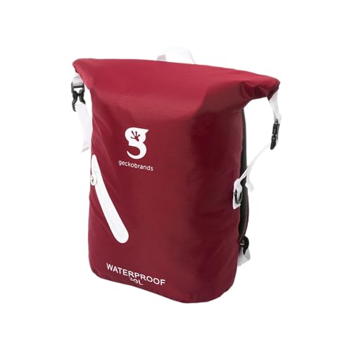 Image of geckobrands Lightweight 30L Waterproof Backpack - Lightweight Watertight Outdoor Bag Hiking Traveling Light Water Activities