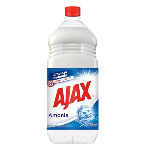 Ajax Limpiador Multiusos Amonia 2 L. Máxima Eficacia. Poderosa Fórmula Desinfectante que Brinda Limpieza Profunda y Brillo en Superficies Difíciles. Elimina...