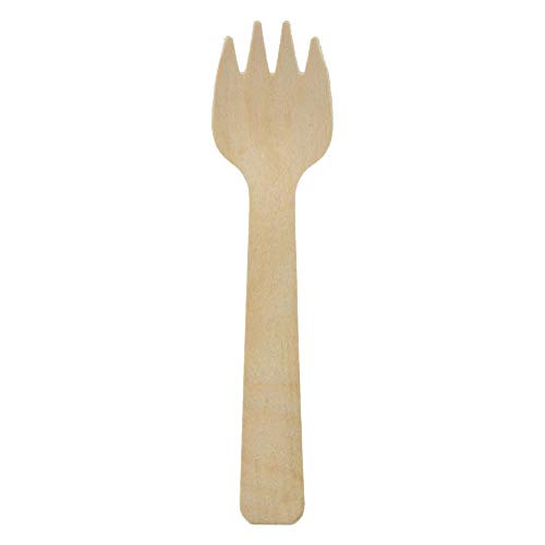 Birchware Mini Sporks 4 - Compostable Wooden Sporks Biodegradable Party Supplies for Any Graduation Luau Fiesta Tea Party and More Craft Supplies for Kids and Adults - 100 Sporks