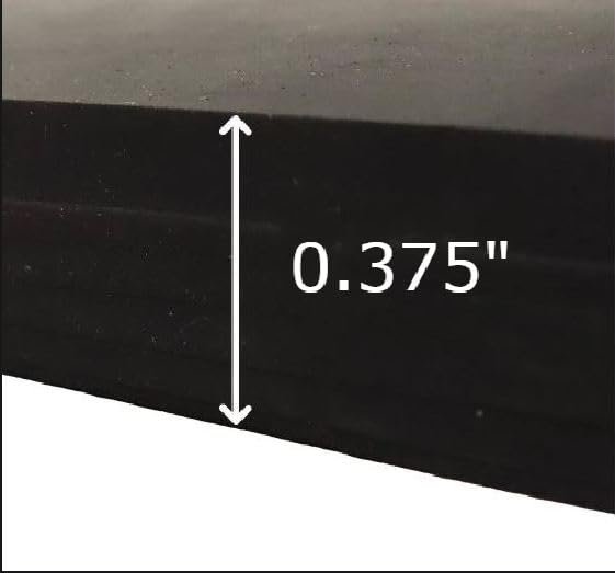 Rubber-Cal General Purpose Rubber Sheet 60A - Black - 0.375" x 8" x 16" (5 Pack)