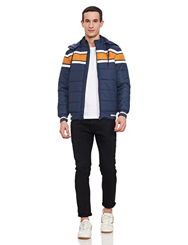 Image of Amazon Brand - Symbol Men's Quilted Hooded Bomber Standard Length Jacket (Previously House & Shields)