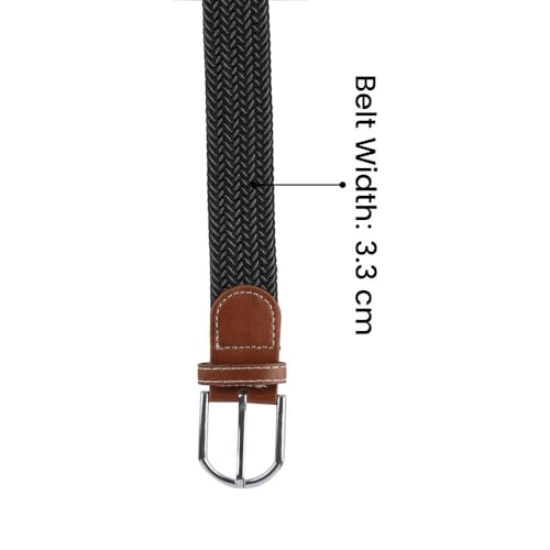 Image of The Tie Hub Unisex Stretchable Woven Fabric Belt | Adjustable, Hole-Free Design | Fits Up to 40 Inches Waist