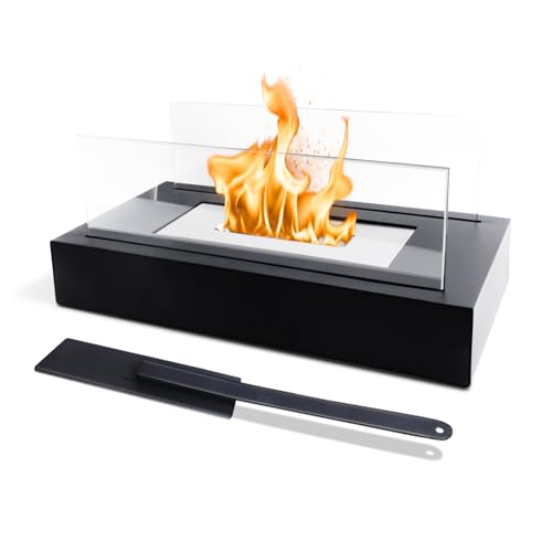 Chimenea de mesa, hoguera de mesa, hoguera de mesa para interior y exterior, hoguera portátil de mesa de bioetanol, 120 minutos de combustión continua, para patio, fiesta, reunión