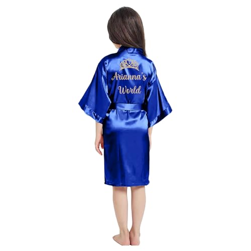Personalized Girls Robes with Cute Symbol Design, Custom Flower Girl Robe, Add a Heart, Flower, Tiara & More2