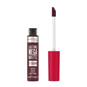 Rimmel London Lasting Mega Matte Liquid Lipstick, Long-Lasting, Hydrating, Vegan Formula – 810 – Plum this Show, 7.4ml