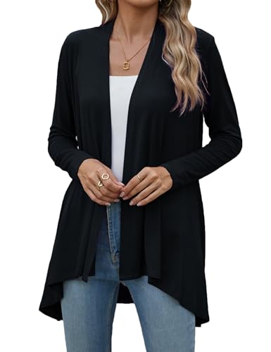 POGTMM Women's Open Front Casual Long Sleeve Lightweight Drape Cardigans Sweater Duster with Pockets (S-3XL)2