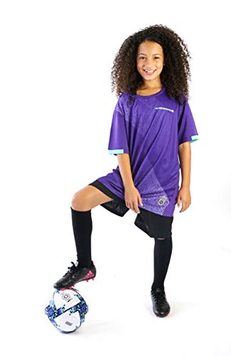 Pairformance Set Of Soccer Sleeve T Shirt Jersey And Shorts For Boys And Girls Sport Team Uniform & Training Indoor/Outdoor. 2 Pieces Clothing Age 5-15. Purple, M. | #S6-Pm #TOP6