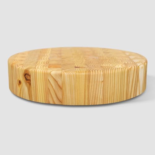 Tabla de cortar redonda de madera Larch Wood 25.4 cm diámetro miniatura 2