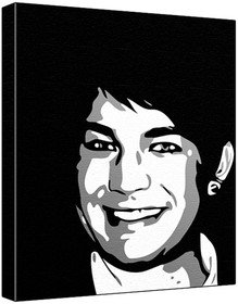 Adam Lambert (100% Original Painting. Not A Print ) Acrylic Paint On Deep Framed Canvas (60 x 50 x 1.8 cm) 3-Colour Black/Grey/White-image-19