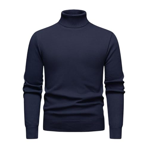Men's Sweater High Neck Knit Pullover Loose Fit Base Layer Spring Top for Men