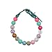 Adjustable Pet Collar For Small Medium And Large Dogs Beaded Silicone Dog Necklace Handmade Girl Bling Fancy Female Cats Pretty Pearls Perla Cute Rinbow Heavy Duty (Easter)