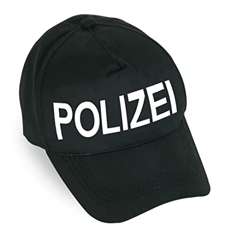narrenwelt Polizei Mütze Polizei Basecap Kappe Cap Druck weiß variabel verstellbar Kinder und Erwachsene Baseballkappe Cover