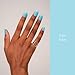 Semi Cured Gel Nail Strips - NAILOG 20 Pcs Blue Gel Nail Stickers Extra Long Nail Wraps with Glossy Gel Finishing for Spring Summer, Aqua