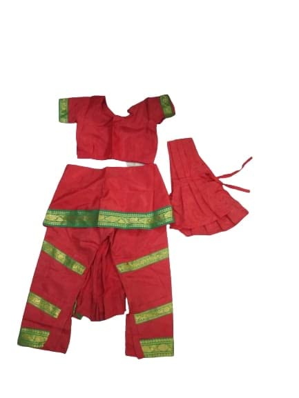 Image of Bharatanatyamworld Classical Dance Bharatnatyam Costume for Kids and Adults Red color